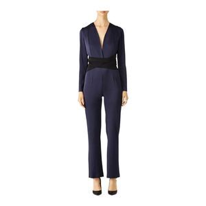 Galvan London Navy Blue Long Sleeve Jumpsuit Size 8